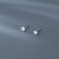 wholesale S925 Sterling Silver Star Ear Studs with Diamond Inlaid, Korean Style Minimalist Five-Point Star Trendy Elegant Ear Accessories G9983-0-1