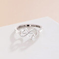 wholesale 925 Sterling Silver Double Heart Ring for Women,-0-1