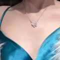 wholesale S925 Sterling Silver Butterfly Full Diamond Necklace for Women, Fashionable and Luxurious, Versatile with a High-End Feel, Choker Jewelry Wholesale-0-1