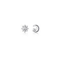 wholesale S925 Sterling Silver Forest-style Fresh and Elegant Asymmetric Moon Earrings with Crystal Accents for Women, Summer G9460-0-4