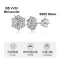925 Sterling Silver D Color Moissanite Snowflake Hexagonal Star Earrings-0-1