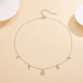 wholesale S925 sterling silver micro-paved zirconia key lock tassel necklace, a fashionable multi-element sweet and cool girl accessory collarbone chain-0-6