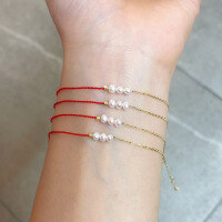 wholesale S925 Sterling Silver Red Elk All-over Red Rope Birth Year Pearl Bracelet for Women, Hand-woven Elegant Bangle-BS0177-Gold 925 Silver