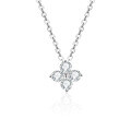 S925 Silver Moissanite Four-Leaf Clover Pendant Necklace, Trending Ins Style-0-3