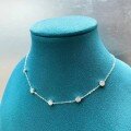 wholesale S925 Sterling Silver Simple and Versatile Moissanite Bubble Necklace, Star-studded Cross-border Choker Chain Wholesale-0-0