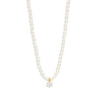 wholesale S925 Sterling Silver Evil Eye Pendant Necklace With Octagram, Crystal, Moon, And Pearl-Gold-six claws 925 silver