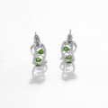 wholesale 925 silver luxurious and high-end design natural diopside earrings, the Prosperity Collection, gemstone stud earrings-0-3