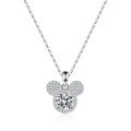 wholesale S925 Sterling Silver Light Luxury Fashion Mickey Full Moissanite Diamond Necklace Versatile Collarbone Chain Gift for Girlfriend on Holidays-0-4