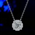 S925 Silver Cross-Border Star Moissanite Pendant Necklace-0-4
