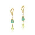 wholesale S925 Sterling Silver Gold Plated Metal, Olivet Fashionable and Personalized Long Drop Earrings with Cold Enamel, Wholesale from Manufacturer-0-5