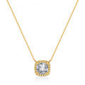 S925 Sterling Silver Princess-Cut Moissanite Full Diamond Square Necklace-0-4