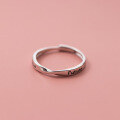 wholesale S925 Sterling Silver Mobius Twist Couple Ring Ins Style Minimalist English Letter Matching Ring J9865-0-3