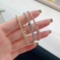 wholesale S925 silver Korean Japanese women's fashion luxury minimalist diamond-studded ring bracelet sweet cool ins-style hand accessory wholesale-0-2