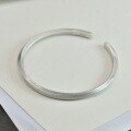 wholesale 999 Silver Chinese Style Fishbone Pattern Möbius Bracelet Solid Silver Jewelry with Personalized Totem Open-Ended Bangle-0-1