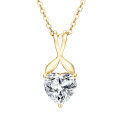 S925 Silver 2ct D Color Moissanite Heart Pendant Necklace Wholesale-0-4