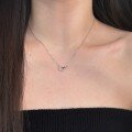 wholesale S925 Sterling Silver Minimalist Japanese and Korean Style Double Ring Clasp Delicate Lightweight Women's Collarbone Necklace-0-2