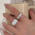 wholesale 925 Sterling Silver New Korean Mother-of-Pearl Open Heart Ring for Women, Small Design, Ins Trend-0-4