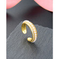 wholesale S925 silver gold-plated single-row pearl ring Korean style creative minimalist wholesale from source manufacturer-0-1