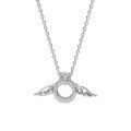 wholesale S925 Sterling Silver Maker's Angel Wing Necklace, Fashionable and Personalized Collarbone Chain, Exquisite and Sweet Korean-style Accessory for Women-0-4