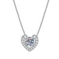 925 Silver Cross-Border Europe-US Heart Necklace, 1ct Moissanite, Wholesale Valentine's Gift-0-3