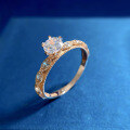 wholesale S925 Silver New Classic 50-Point Diamond Ring for Women, Simple and Fashionable-0-5