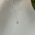 wholesale S925 sterling silver Korean-style small lock necklace for women with inlaid stones, niche, minimalist, and delicate collarbone chain, trendy-0-1