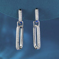 wholesale S925 silver trendy and stylish paperclip earrings, fashionable and elegant party-style fringe ear studs-0-3