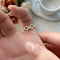 wholesale S925 Sterling Silver Irregular Bow Ring Korean Style Fashion Sweet Ins Wind Jewelry R02067-0-0