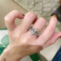 Sterling Silver Moissanite Marquise Stackable Triple Ring Set-0-0