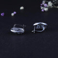 wholesale S925 Sterling Silver Natural Topaz Stud Earrings, Light Luxury High-End Personalized Gemstone Ear Drops-0-3