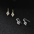 wholesale S925 Sterling Silver Fresh Sweet and Exquisite Minimalist High-end Niche Diamond-inlaid Rhombus Stud Earrings M06241-0-2
