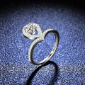 Silver Moissanite Princess Crown Ring for Live Streaming Supply-0-0