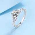 wholesale Pt950 plated S925 sterling silver ring with moissanite for women, engagement ring setting, factory direct wholesale-0-1