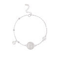 wholesale S925 Sterling Silver Mother-of-Pearl Fortune Token Coin Beaded Bracelet for Women, Ins Niche Design, National Trend Luxury with High-End Aesthetic-0-4