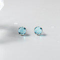 wholesale S925 Sterling Silver Fresh and Sweet Ins Style Small and Exquisite Design Blue Bead Round Earrings M06422-0-3