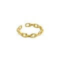 wholesale S925 Sterling Silver Korean Style Personalized Chain Link Ring, Ins Minimalist Versatile Smooth Surface Adjustable Open Ring for Women-0-3