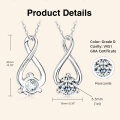 S925 Sterling Silver D Color Moissanite Geometric Minimalist Luxury Necklace Wholesale-0-4