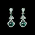 wholesale Metal: 925 Silver Gold Plated High Carbon Diamond, Xiao's Emerald Sugar Loaf, Luxurious Jewelry for Women, Versatile Earrings-0-2