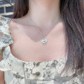 wholesale S925 Sterling Silver Ruyi Safety Lock Necklace, Women's New Style Minimalist Luxury Unique White Shell Life Lock Gift for Best Friend's Birthday-0-1