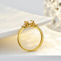 14K Gold Plated S925 Silver 1 Carat 65MM Round Moissanite Women's Ring-0-0
