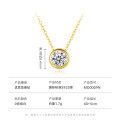 925 Silver Moissanite Round Bubble Necklace Women's Light Luxury Simple D Color-0-6