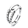 wholesale S925 Sterling Silver Retro Double-Layer Spiral Pattern Irregular Geometric Ring, Simple and Versatile Style-0-4