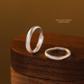 wholesale Sterling Silver Minimalist Sandblasted Couple's Ring Plain Band Pair Gift-0-1