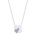 S925 Silver Cross Pendant Necklace with Shell, Moissanite, and Openwork Design-0-3