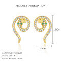 wholesale S925 Sterling Silver Fashion Snake Earrings With Zirconia,。-0-4