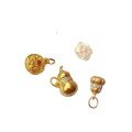 wholesale Gold-plated S925 Silver Gourd Accessories DIY Bracelet Necklace Octagonal Bead Spacer Beads Handmade Cord Accessories Pendant-0-4