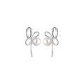 wholesale S925 Sterling Silver Swarovski Pearl Bow Ear Stud Women's Korean New Style Internet Celebrity French High-end Earrings-0-4