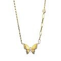wholesale S925 Gold-Plated Silver Vintage Plant-Inspired Brushed Dreamy Butterfly Necklace, Fashionable and Versatile with a High-End Feel-0-4