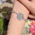 wholesale S925 silver new jewelry rose flower bracelet with high-carbon diamonds, small and trendy, designed for women-0-0