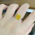 wholesale S925 Sterling Silver Yellow Diamond Ring Suitable for Banquets, Ice Flower Cut High Carbon Diamond Engagement Ring, Wedding Ring, Cross-Border Wholesale for Europe and America-0-0